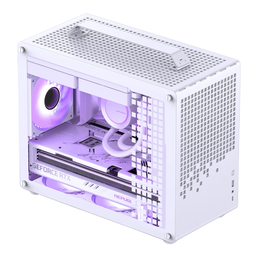Корпус без блока питания/ Case JONSBO Z20, Mini-Tower, TG, no fan, 1xUSB-A 3.2 + 1xUSB-C 3.2, mATX, mITX White