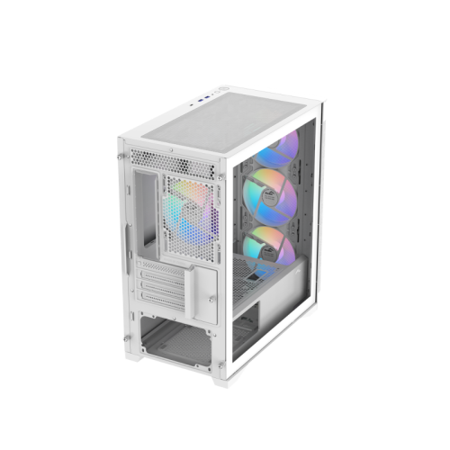 Корпус ПК без блока питания/ Case SAMA S31 White, Midi-Tower, TG, 4x120mm ARGB, 2xUSB 3.0 + 1xUSB 3.2 Type-C, mATX, mITX White