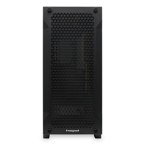 Корпус без блока питания/ Case HSPD M541, Mesh Mid Tower, Black, TG, 0.7 SPCC, no fans, ATX, mATX, mITX, 170/405/210mm, 2x2.5