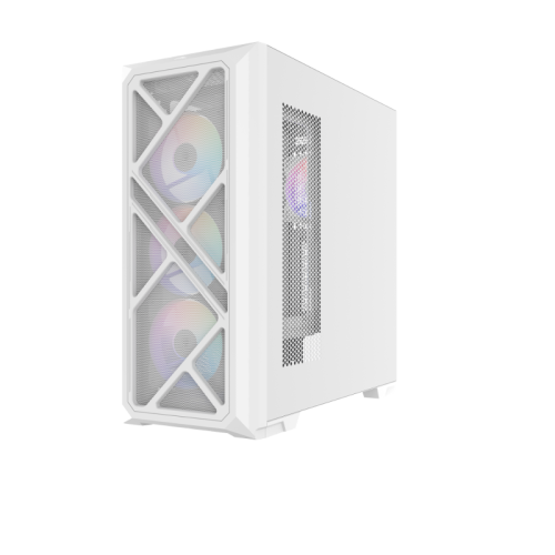 Корпус ПК без блока питания/ Case SAMA S41 White, Midi-Tower, TG, 4x120mm ARGB, 2xUSB 3.0 + 1xUSB 3.2 Type-C, ATX, mATX, mITX White
