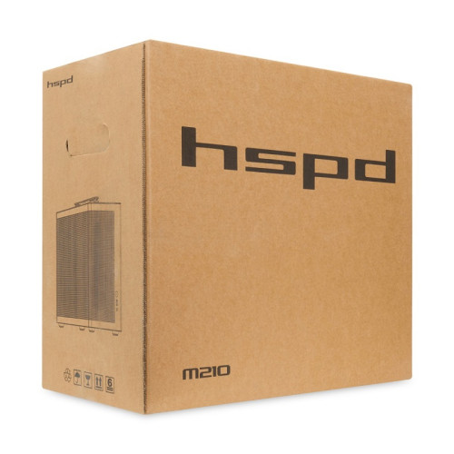 Корпус без блока питания/ Case HSPD M210, Mesh Mid Tower, Black, 0.7 SPCC, 1x90mm mATX, mITX 140/280/150mm 1x2.5