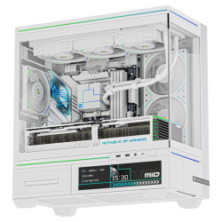 Корпус без блока питания/ Case Thermalright M10 Vision, Mini-Tower, TG, LCD, ARGB, no fans, 2xUSB-A 3.0, 1xUSB Type-C, mATX, mITX White