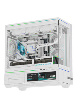 Корпус без блока питания/ Case Thermalright M10 Vision, Mini-Tower, TG, LCD, ARGB, no fans, 2xUSB-A 3.0, 1xUSB Type-C, mATX, mITX White