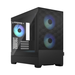 Корпус ПК без блока питания/ Case Fractal Design Pop Mini Air RGB TG Clear Tint, Mini-Tower, 3x120mm RGB, 2xUSB-A 3.2 mATX, mITX Black