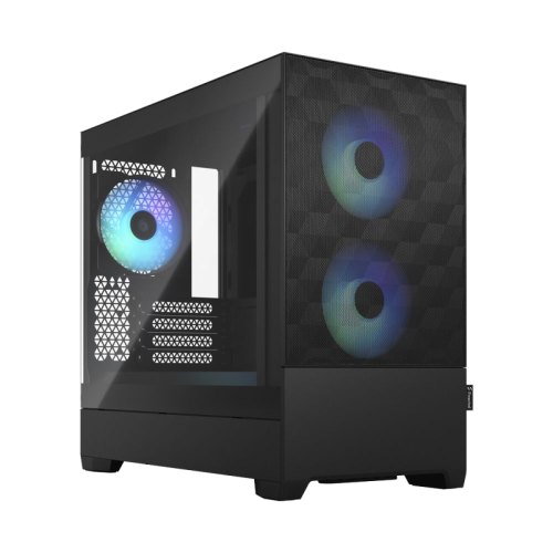 Корпус ПК без блока питания/ Case Fractal Design Pop Mini Air RGB TG Clear Tint, Mini-Tower, 3x120mm RGB, 2xUSB-A 3.2 mATX, mITX Black