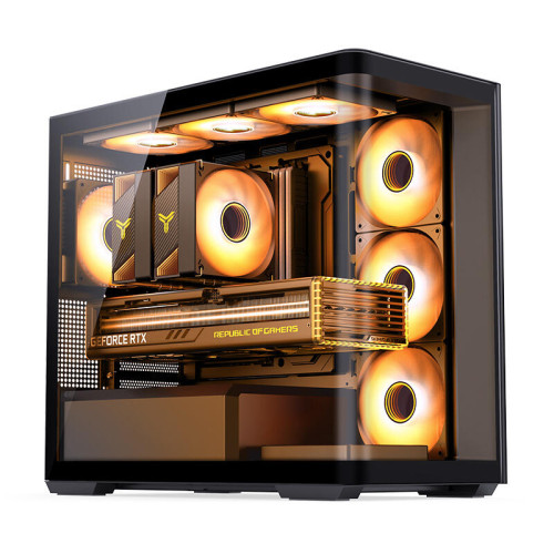 Корпус без блока питания/ Корпус JONSBO D300 Black MATX без БП, боковая панель из закаленного стекла, mini-ITX, micro-ATX, черный