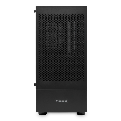 Корпус без блока питания/ Case HSPD M540, Mesh Mid Tower, Black, TG, 0.45 SPCC, no fans, ATX, mATX, mITX, 160/300/150mm, 2x2.5