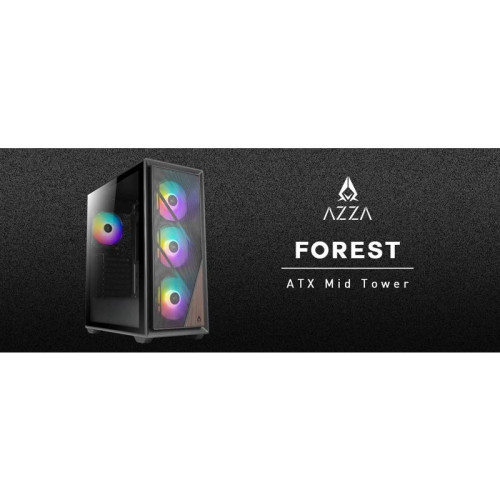 Корпус Azza Forest черный ATX 4x120mm 4x140mm 2xUSB3.0 audio bott PSU [CSAZ-370 FOREST]