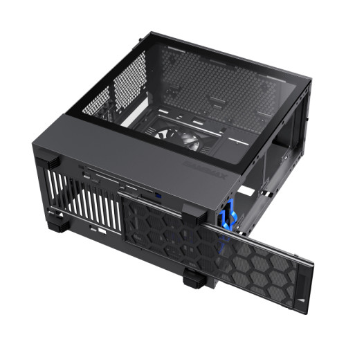 Компьютерный корпус, без блока питания ATX/ Gamemax Contac COC BG ATX case, black/grey, w/o PSU, w/2xUSB3.0, w/1x14cm ARGB front fan(GMX-FN14-Rainbow-C9), w/1x12cm ARGB rear fan(GMX-FN12-