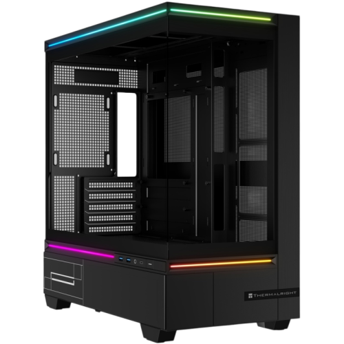 Корпус без блока питания/ Case Thermalright M10 Vision, Mini-Tower, TG, LCD, ARGB, no fans, 2xUSB-A 3.0, 1xUSB Type-C, mATX, mITX Black