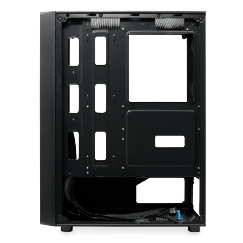 Корпус без блока питания/ Case HSPD M530, Mesh Mid Tower, Black, TG, 0.4 SPCC, no fans ATX, mATX, mITX 155/290/200mm 2x2.5