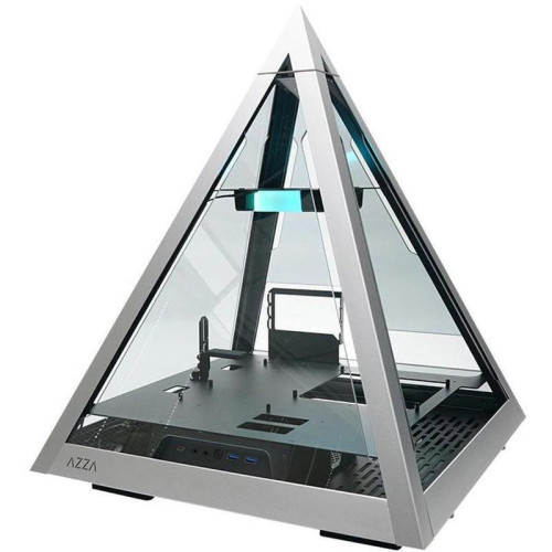 Корпус Azza Pyramid L черный/серебристый ATX 6x120mm 2xUSB3.0 audio bott PSU [CSAZ-804L PYRAMID]