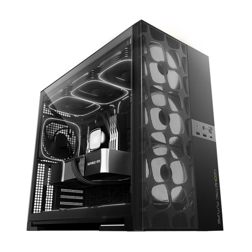 Корпус ПК без блока питания/ Case Geometric Future Model 5 Vent, Midi-Tower, TG, no fans, 2xUSB-A 3.0, 1xUSB 3.2 Type-C, E-ATX, ATX, mATX, mITX Black