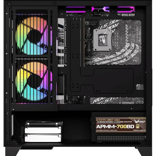 Корпус Formula Crystal Z1M Plus FR черный без БП mATX 9x120mm 1xUSB3.0 audio bott PSU