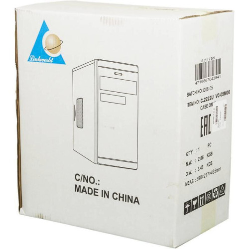 Корпус LinkWorld VC-05M06 черный mATX 2x80mm 2x92mm 2x120mm 2xUSB2.0 audio [VC-05M06]