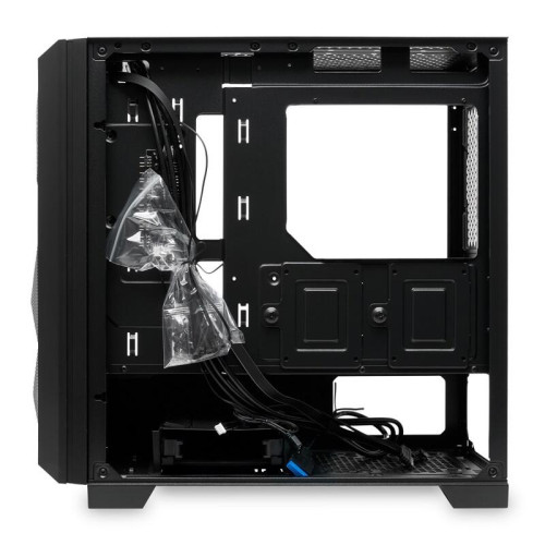 Корпус без блока питания/ Case HSPD M340, Mesh Mid Tower, Black, TG, 0.5 SPCC, no fans, mATX, mITX, 165/350/200mm, 2x2.5