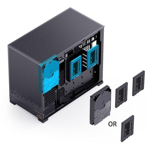 Корпус без блока питания/ Jonsbo D32 STD BLACK, Mini-Tower, no fans, mATX, mITX, 1xUSB3.2 Gen1 Type-A, 1xUSB3.2 Gen 2 Type-C, 1xAUDIO, 1xMIC