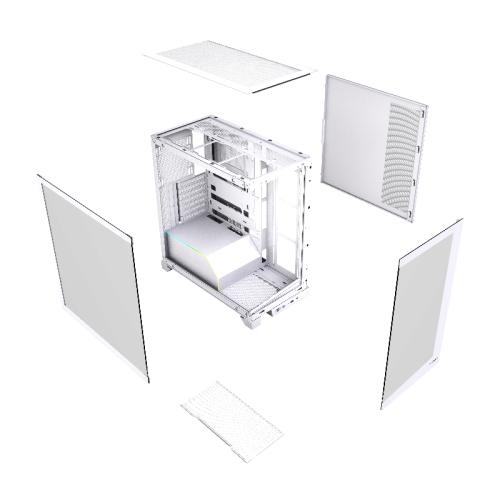 Корпус без блока питания/ Case HSPD F550, Mid Tower, White, TG, 0.7 SPCC, no fans ATX, mATX, mITX 185/420/200mm 3x2.5 Корпус без блока питания/ Case HSPD F550, Mid Tower, White, TG, 0.7 SPCC, no fans ATX, mATX, mITX 185/420/200mm 3x2.5