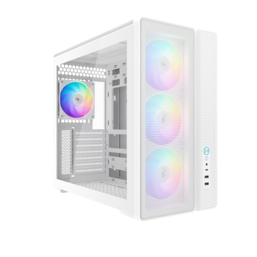 Корпус ПК без блока питания/ Case SAMA S50 White, Midi-Tower, TG, 4x120mm ARGB, 2xUSB 3.0 + 1xUSB 3.2 Type-C, ATX, mATX, mITX White