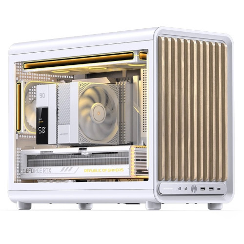 Корпус без блока питания/ Case JONSBO D33 WOOD, Mini-Tower, TG, no fan, 2xUSB-A 3.0 + 1xUSB-C 3.2, mATX, mITX White Корпус без блока питания/ Case JONSBO D33 WOOD, Mini-Tower, TG, no fan, 2xUSB-A 3.0 + 1xUSB-C 3.2, mATX, mITX White