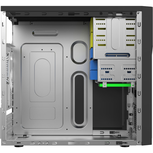 Корпус с блоком питания 450Вт./ Case Foxline FL-628, mATX, 2x5.25EXT, 1x3.5EXT, 3x3.5INT, 2xUSB2.0+2xUSB3.0, HDA, w/o FAN, w/450W ATX PSU, w/1.2m EU pwr cord