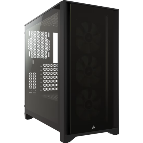 Корпус без блока питания/ Case Corsair iCUE 4000X RGB, Midi-Tower, TG, 3x120mm RGB, 1xUSB-A 3.2, 1xUSB 3.2 Type-C, E-ATX, ATX, mATX, mITX Black