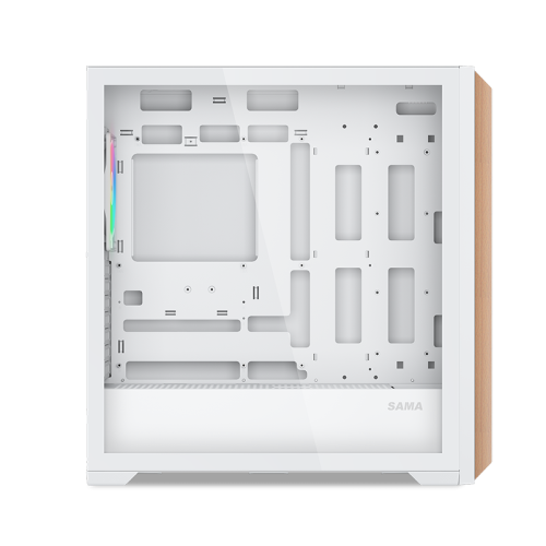 Корпус ПК без блока питания/ Case SAMA Z60 White, Midi-Tower, TG, 4x140mm ARGB, 2xUSB 3.0 + 1xUSB 3.1 Type-C, E-ATX, ATX, mATX, mITX White
