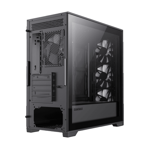 Компьютерный корпус mATX, без блока питания/ Gamemax Destroyer MB mATX case, black, w/o psu, w/1xUSB3.0+2xUSB2.0, Combo Audio, w/3x12cm FRGB front fan (FN-FF12X), w/1x12cm FRGB rear fan (FN-FF12X)