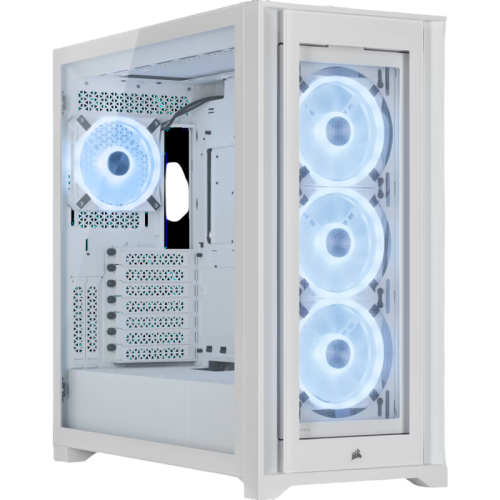Корпус без блока питания/ Case Corsair iCUE 5000X RGB QL Edition, Midi-Tower, TG, 4x120mm RGB, 2xUSB-A 3.2, 1xUSB 3.2 Type-C, E-ATX, ATX, mATX, mITX White