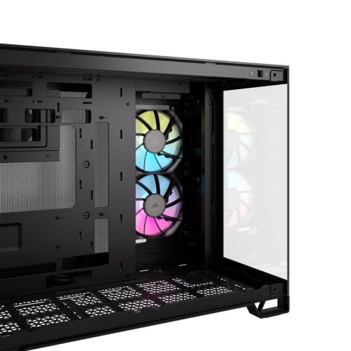 Корпус без блока питания/ Case Corsair iCUE LINK 2500X RGB, Midi-Tower, TG, 2x120mm RGB, 2xUSB-A 3.2, 1xUSB 3.2 Type-C, mATX, mITX Black