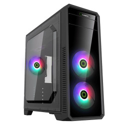 Компьютерный корпус, без блока питания ATX/ Gamemax G561-FRGB ATX case, black, w/o PSU, w/1xUSB3.0+2xUSB2.0, w/2x12cm FRGB(fixed 4 colors) front fan (GMX-AF12X), w/1x12cm FRGB(fixed 4 colors)