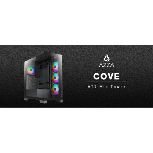 Корпус Azza COVE черный ATX 6x120mm 2x140mm 1xUSB2.0 1xUSB3.0 audio bott PSU [CSAZ-570B COVE]