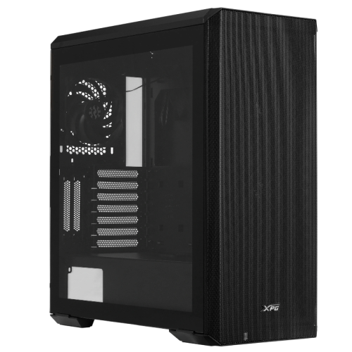 Корпус XPG DEFENDER BLACK [DEFENDER-BKCWW] (Midi-Tower, черный, TG, 120mm fan*3)