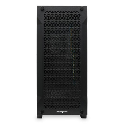 Корпус без блока питания/ Case HSPD M541, Mesh Mid Tower, Black, TG, 0.7 SPCC, no fans, ATX, mATX, mITX, 170/405/210mm, 2x2.5