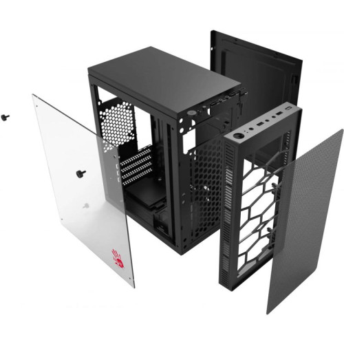 Корпус Bloody BD-CC101F черный mATX 1x80mm 1x92mm 2xUSB2.0 1xUSB3.0 audio [BD-CC101F-BK]