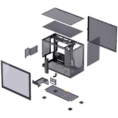 Корпус без блока питания/ Jonsbo D32 PRO BLACK, Mini-Tower , no fans, mATX, mITX,  2xUSB3.2 Gen1 Type-A, 1xUSB3.2 Gen 2 Type-C, 1xAUDIO, 1xMIC
