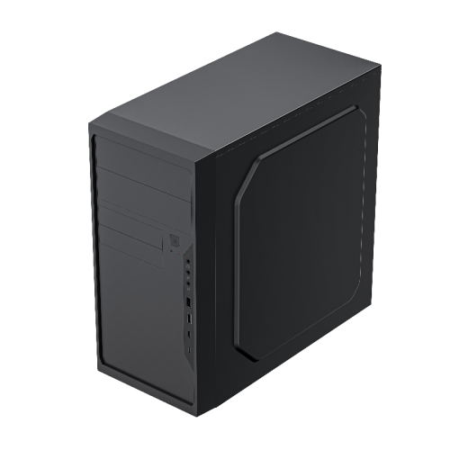 Корпус без блока питания/ Case Foxline FL-733R, mATX, 2x5.25EXT, 2x3.5EXT, 5x3.5INT, 2xUSB2.0, 2xUSB-C (19pin), HDA, w/o FAN, w/500W ATX PSU, w/1.2m EU pwr cord