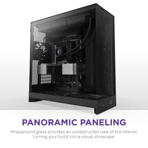 Корпус без блока питания/ Case NZXT H9 Flow (2025), Midi-Tower, TG, 3x140mm + 1x120mm, 2xUSB-A 3.2 + 1xUSB-C 3.2, E-ATX, ATX, mATX, mITX Black