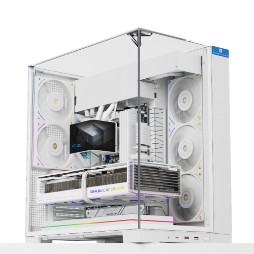 Корпус без блока питания/ Case Thermalright A70 Vision FAN5-C, Midi-Tower, TG, LCD, 5x120mm ARGB, 2xUSB-A 3.0, 1xUSB Type-C, ATX, mATX, mITX White