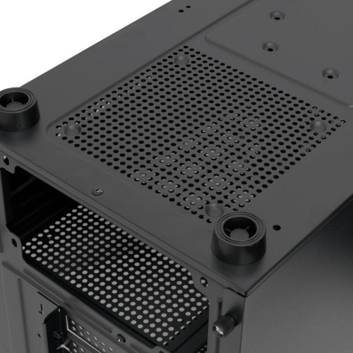 Корпус без блока питания/ Case HSPD M332, Mesh Mini-tower, Black, TG, 0.4 SPCC, no fans, mATX, mITX, 160/285/170mm, 1x2.5