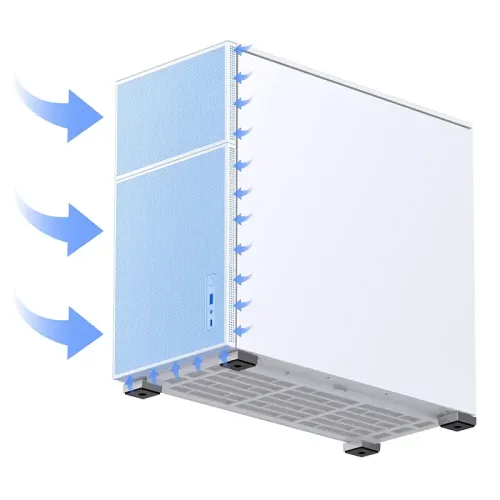 Корпус без блока питания/ Case JONSBO D41 MESH, Midi-Tower, TG, no fan, 1xUSB-A 3.2 + 1xUSB-C 3.2, ATX, mATX White