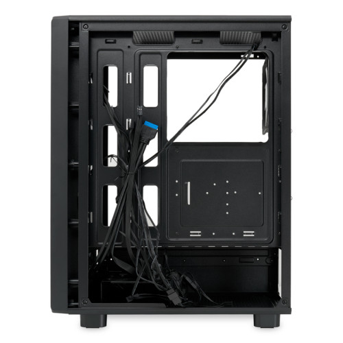 Корпус без блока питания/ HSPD M510, Mesh Mid Tower, Black, TG, 0.5 SPCC, 4x120mm ARGB ATX, mATX, mITX 180/280/160mm 1x2.5