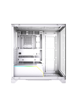 Корпус без блока питания/ Case HSPD F550, Mid Tower, White, TG, 0.7 SPCC, no fans ATX, mATX, mITX 185/420/200mm 3x2.5