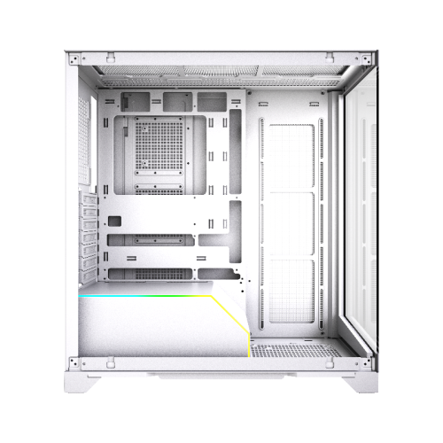 Корпус без блока питания/ Case HSPD F550, Mid Tower, White, TG, 0.7 SPCC, no fans ATX, mATX, mITX 185/420/200mm 3x2.5