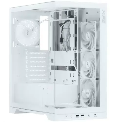 Корпус XPG INVADER X WHITE (INVADERXMT-WHCWW) Mid-Tower Gaming ATX PC Case with Panoramic View, Tempered Glass Panels, and RGB Lighting Black