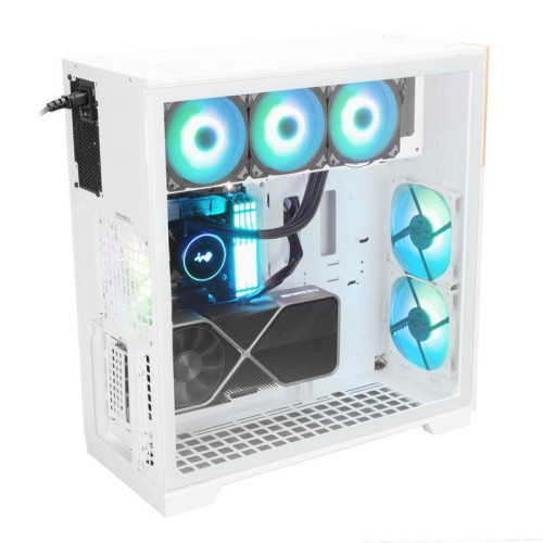 Корпус без блока питания/ Case InWin F5, Full-Tower, TG, 3x140mm ARGB, 2xUSB-A 3.0 + 1xUSB-C 3.2, E-ATX, ATX, mATX, mITX White