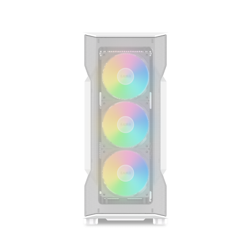 Корпус ПК без блока питания/ Case SAMA S40 White, Midi-Tower, TG, 4x120mm ARGB, 2xUSB 3.0 + 1xUSB 3.1 Type-C, ATX, mATX, mITX White