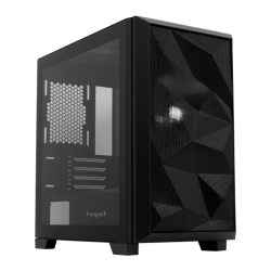 Корпус без блока питания/ Case HSPD M340, Mesh Mid Tower, Black, TG, 0.5 SPCC, no fans, mATX, mITX, 165/350/200mm, 2x2.5
