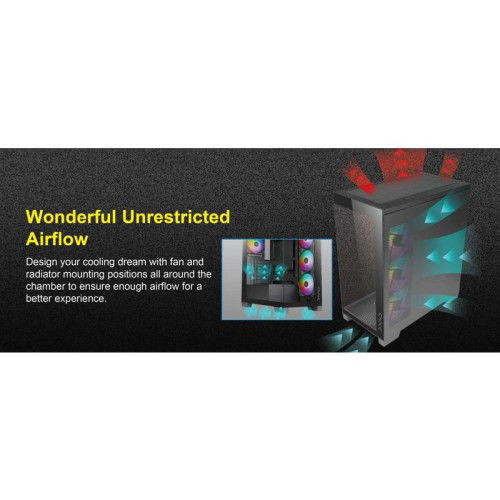 Корпус Azza COVE черный ATX 6x120mm 2x140mm 1xUSB2.0 1xUSB3.0 audio bott PSU [CSAZ-570B COVE]