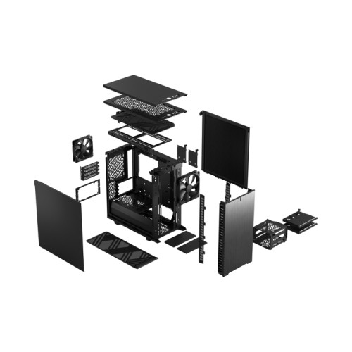 Корпус ПК без блока питания/ Case Fractal Design Define 7 Mini Solid, Mini-Tower, 1x120mm + 1x140mm, 2xUSB-A 2.0 + 2xUSB-A 3.0 + 1xUSB 3.2 Type-C mATX, mITX, mDTX Black